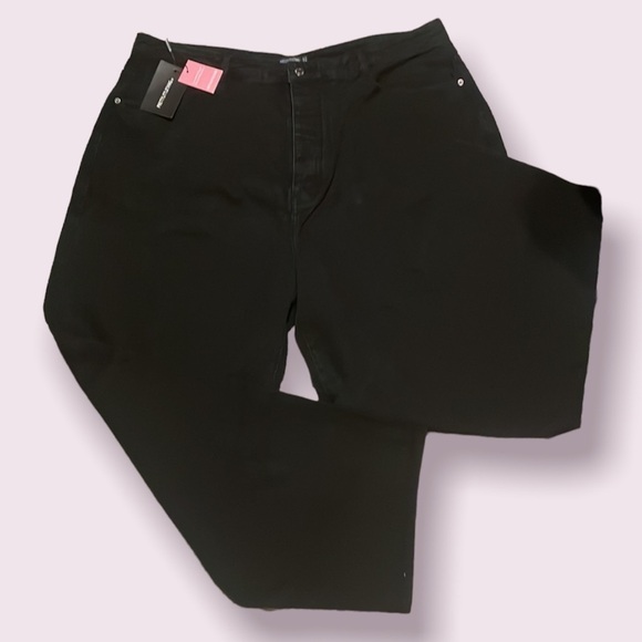 PRETTY Little Things‎ Plus Boyfriend Black Jeans Size 26 High Waist NWT - Picture 2 of 13